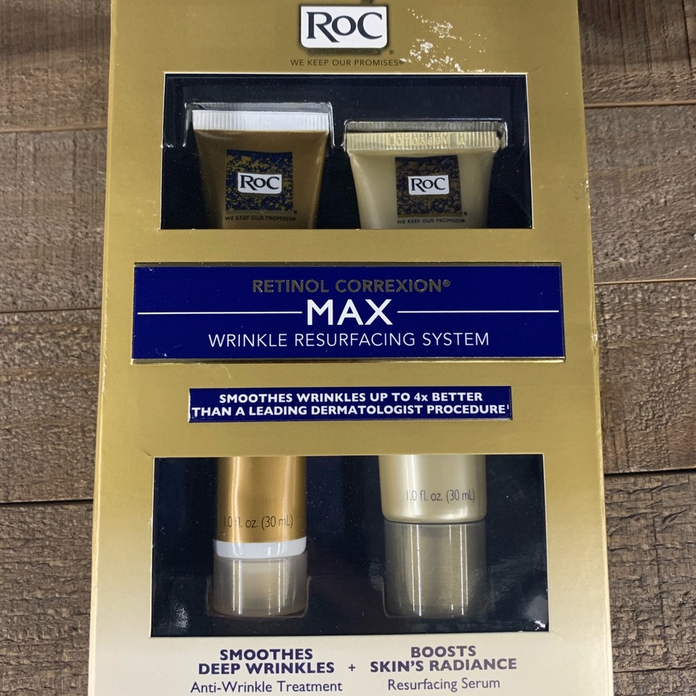 Roc retinol MAX resurfacing 2 part treatment.